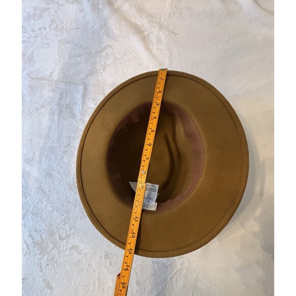 J Crew Factory Wool Fedora Hat with Gold Metal Chain Womens M/L Beige Natural - Picture 3 of 5